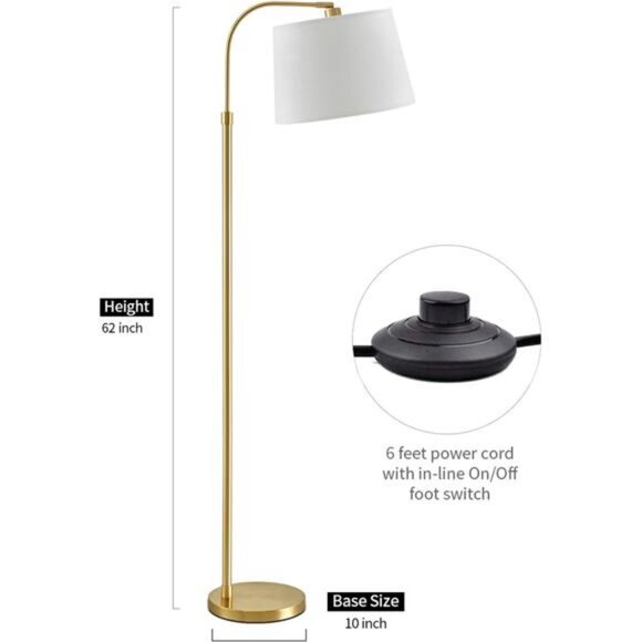 62" Gold Floor Lamp for Living Rooms Tall Arc Standing Lamps for - Picture 6 of 7